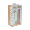 Realrock 8 In. Vibrating and Thrusting Dildo with Balls – Beige