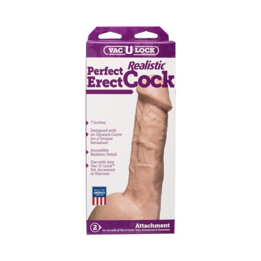 Vac-U-Lock - Perfect Erect Realistic Cock White - Image 3