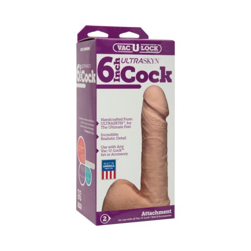 Vac-U-Lock - 6 Inch Ur3 Cock White