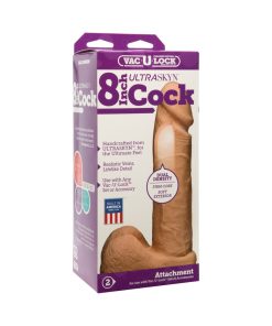 Vac-U-Lock - 8-Inch Ultraskyn Cock White