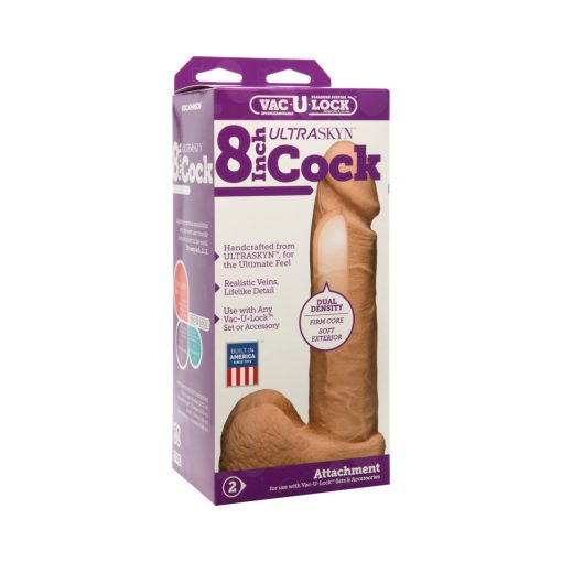 Vac-U-Lock - 8-Inch Ultraskyn Cock White