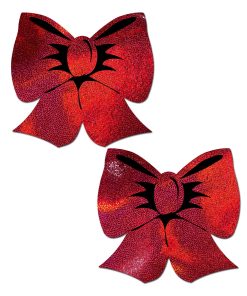 Pastease Holographic Red Bow Pasties