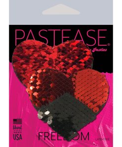 Pastease Color Changing Sequin Heart Pasties Red/Black