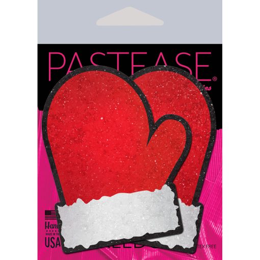 Pastease Glitter Santa Mittens Pasties Red/White - Image 3