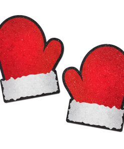 Pastease Glitter Santa Mittens Pasties Red/White