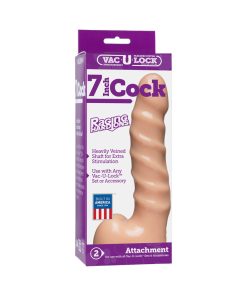 Vac-U-Lock - 7 Inch Cock - Raging Hard-Ons White