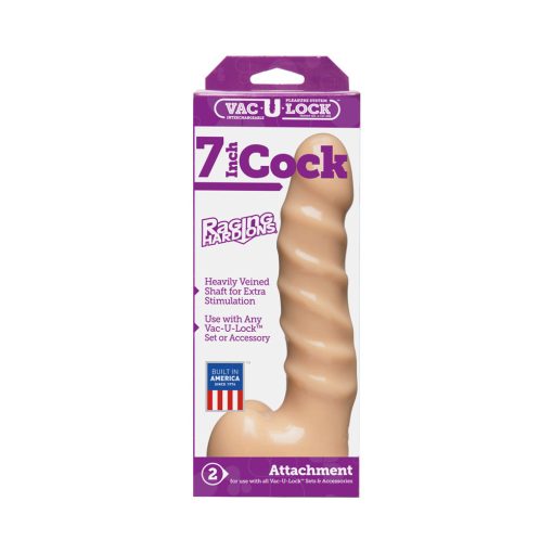 Vac-U-Lock - 7 Inch Cock - Raging Hard-Ons White - Image 3