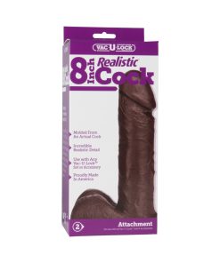 Vac-U-Lock - 8 Inch Realistic Cock Black