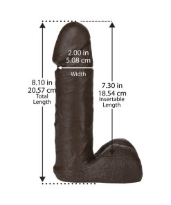 Vac-U-Lock - 8 Inch Realistic Cock Black