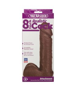Vac-U-Lock - 8 Inch Realistic Cock Black