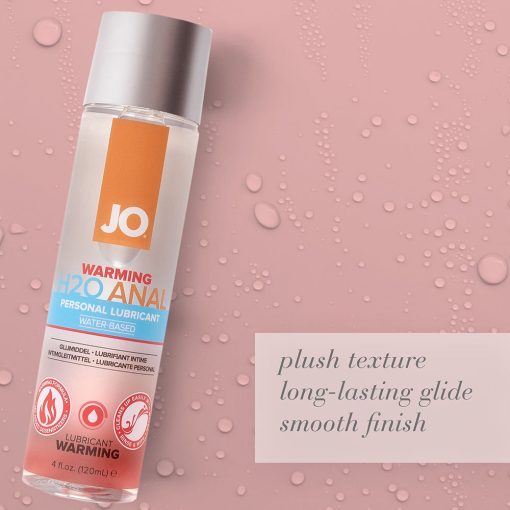 JO H2O Anal Warming Lube – Water-Based, Toy-Safe, 4 Oz - Image 4