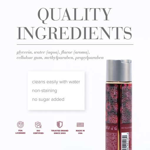 Jo H2O Raspberry Sorbet Flavored Water-Based Lubricant 4 Oz. - Image 2