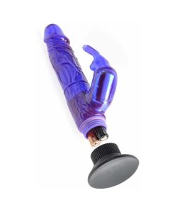 Waterproof Wall Bangers Deluxe Bunny Realistic Rabbit Vibrator With Suction Cup Purple