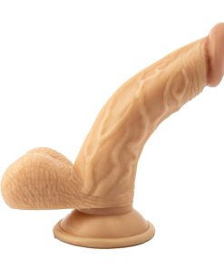 All American Whoppers 6.5 In. Curved Dong With Balls Beige