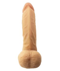 All American Whoppers 6.5 In. Curved Dong With Balls Beige