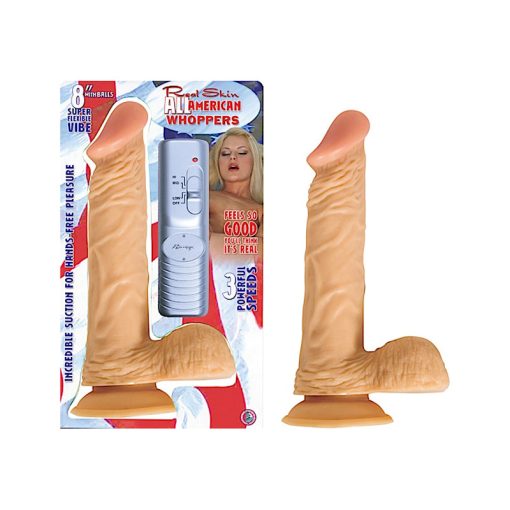 All American Whoppers 8In. Vibrating Dong With Balls