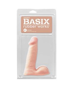 Basix Rubber Works 6 In. Dong With Balls Beige