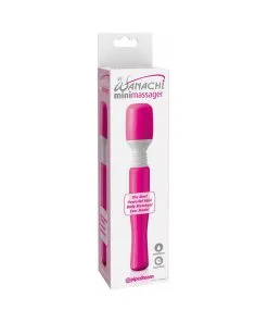 mini wanachi waterproof silicone wand vibrator pink, compact battery powered flexible head massager