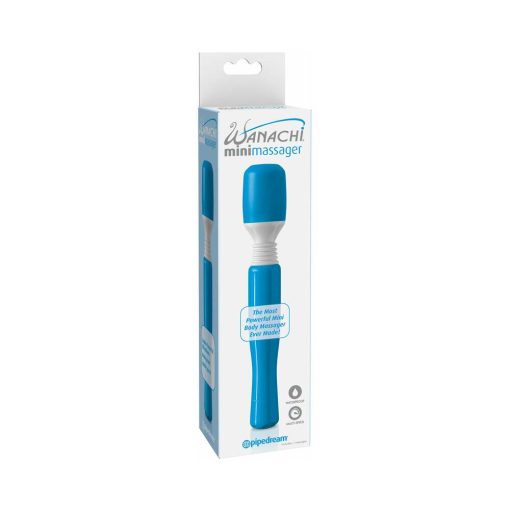 Mini Wanachi Waterproof Massager Flexible Silicone Wand Vibrator Blue