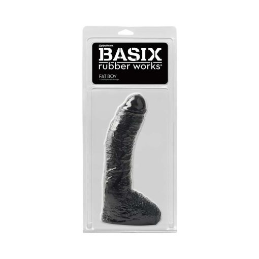 Basix Rubber Works Fat Boy 10 In. Dildo With Balls Black