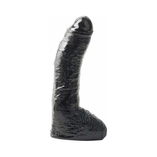 Basix Rubber Works Fat Boy 10 In. Dildo With Balls Black - Image 2