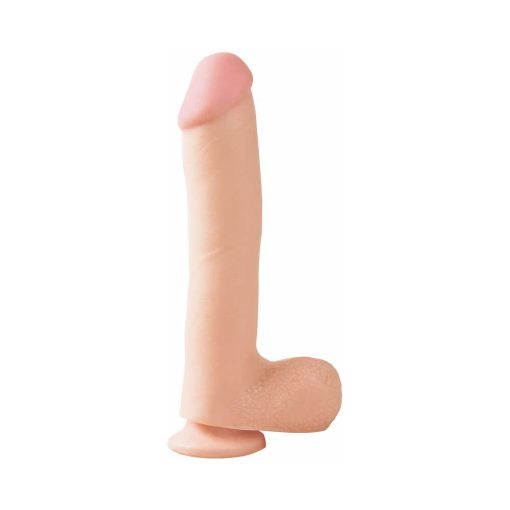 Basix Rubber Works 10 In. Dong With Balls & Suction Cup Beige - Image 2