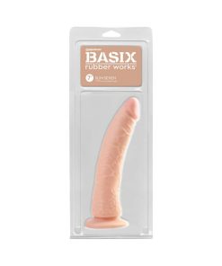 Basix Rubber Works Slim Seven 7 In. Dildo With Suction Cup Beige
