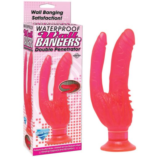 Wall Bangers Double Penetrator Vibrator With Suction Cup Pink