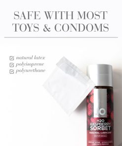 Jo H2O Raspberry Sorbet Flavored Water-Based Lubricant 1 Oz.