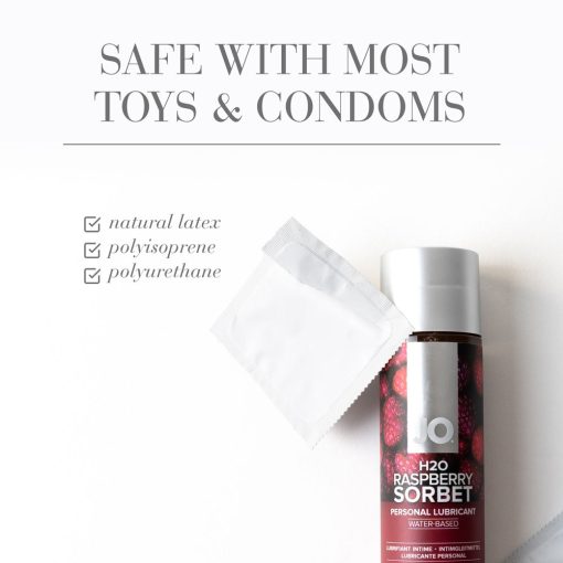 Jo H2O Raspberry Sorbet Flavored Water-Based Lubricant 1 Oz. - Image 3