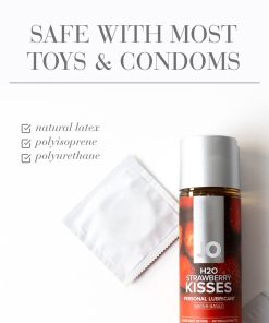 Jo H2O Strawberry Kisses Flavored Water-Based Lubricant 1 Oz.