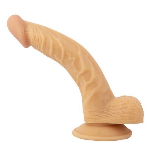 All American Whoppers 8 In. Curved Dong With Balls Beige - Image 3