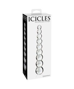 Icicles No. 2 Beaded 8.5 In. Glass Dildo Clear