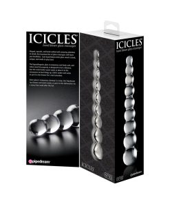 Icicles No. 2 Beaded 8.5 In. Glass Dildo Clear