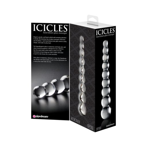 Icicles No. 2 Beaded 8.5 In. Glass Dildo Clear - Image 5