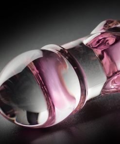 Icicles No. 6 Textured 8.5 In. Glass Dildo Pink/Clear