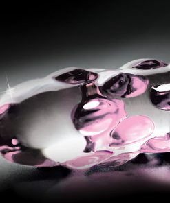 Icicles No. 7 Textured 7 In. Glass Dildo Pink/Clear