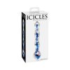 Icicles No. 8 Wavy 7 In. Glass Dildo Blue/Clear