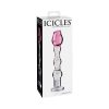 Icicles No. 12 Glass Massager With Rose Head Pink/Clear