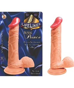 Lifelikes Royal Prince Dong With Balls & Suction Base 6In. (White)