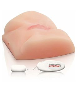Pdx Big-Ass Vibrating Pussy Remote-Controlled Dual-Entry Masturbator Beige