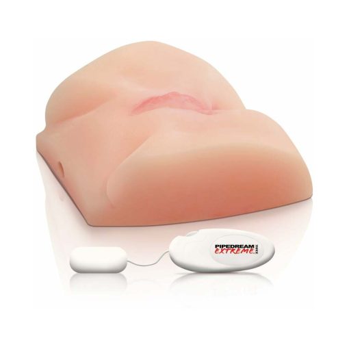 Pdx Big-Ass Vibrating Pussy Remote-Controlled Dual-Entry Masturbator Beige - Image 3