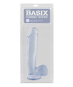Basix Rubber Works 12 In. Dong With Balls & Suction Cup Clear