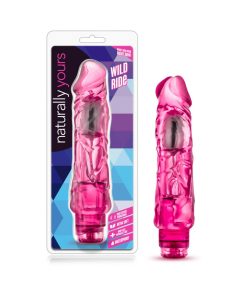 Naturally Yours Wild Ride Realistic 9 In. Vibrating Dildo Pink