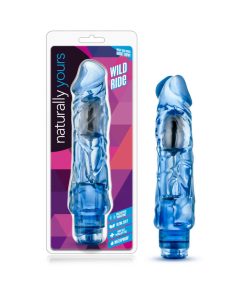 Naturally Yours Wild Ride Realistic 9 In. Vibrating Dildo Blue