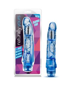 Naturally Yours Mambo Vibe Realistic 9 In. Vibrating Dildo Blue
