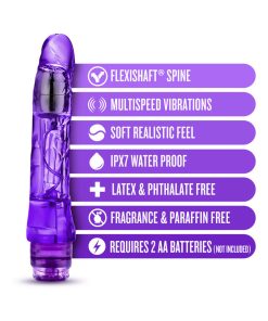 Naturally Yours Mambo Vibe Realistic 9 In. Vibrating Dildo Purple