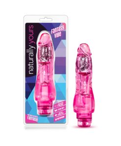 Naturally Yours Fantasy Vibe Realistic 8.5 In. Vibrating Dildo Pink