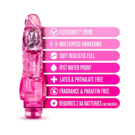 Naturally Yours Fantasy Vibe Realistic 8.5 In. Vibrating Dildo Pink - Image 6
