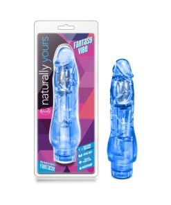 Naturally Yours Fantasy Vibe Realistic 8.5 In. Vibrating Dildo Blue